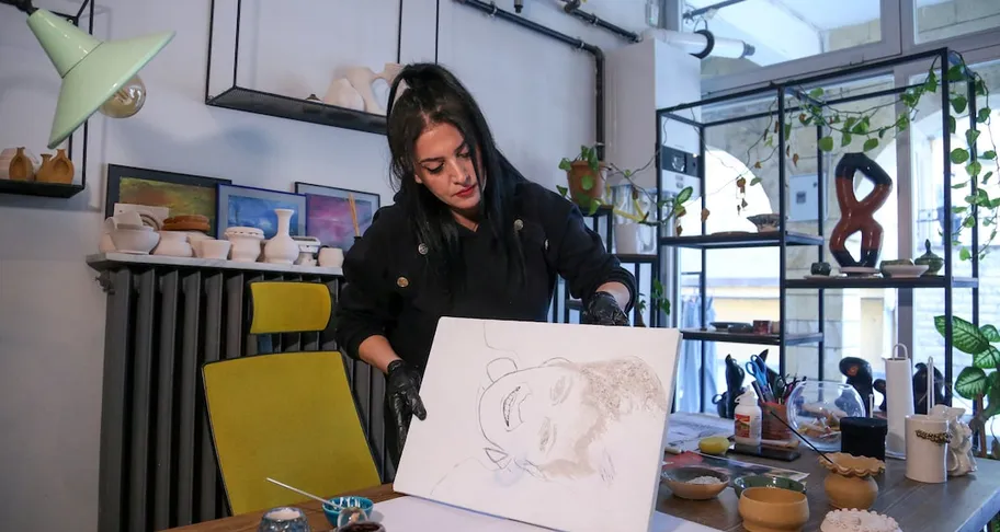 Artisan Turkish pottery studio